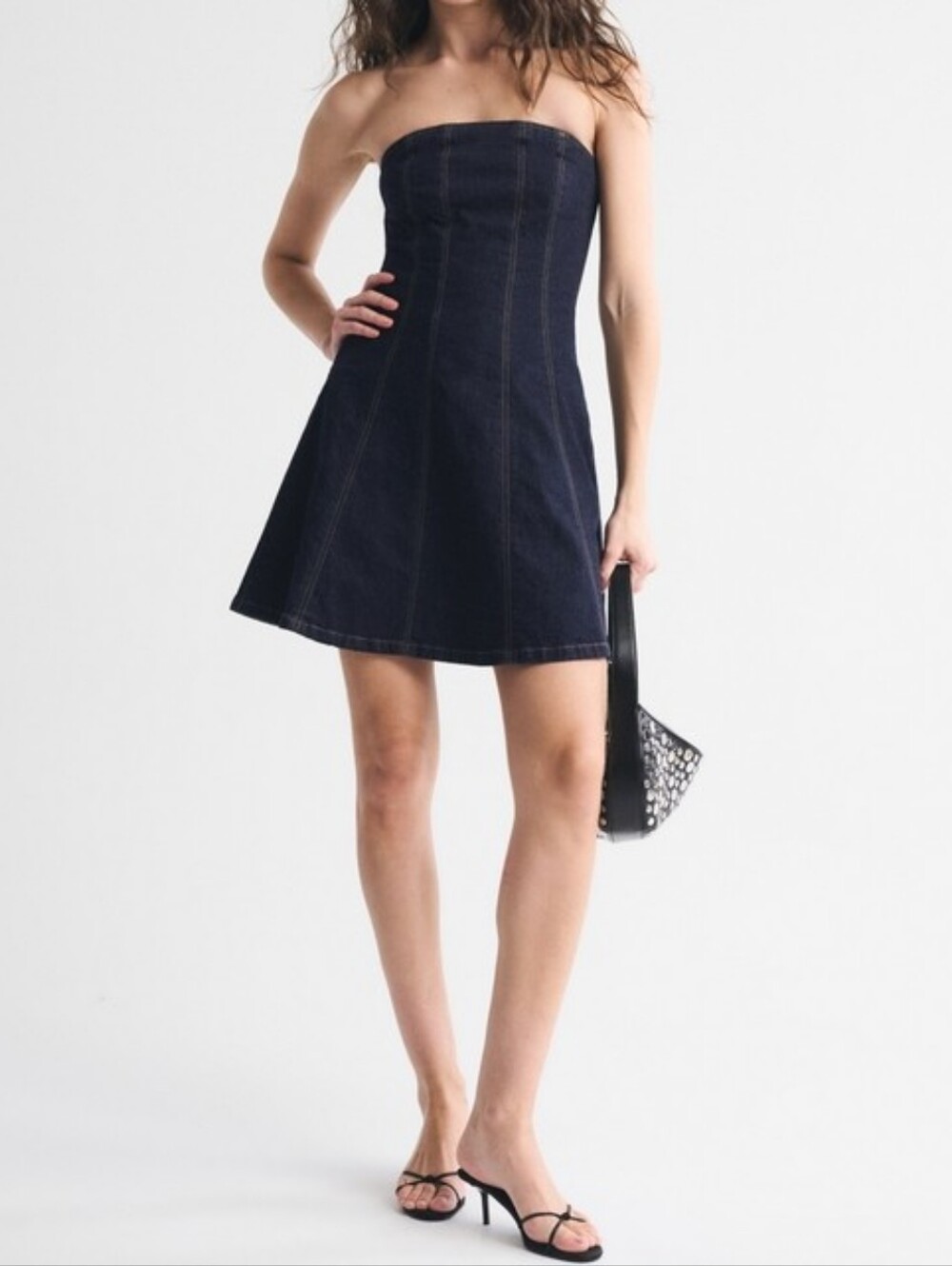 XL Tall - Abercrombie & Fitch Mila Dark Denim Strapless Dress NWT